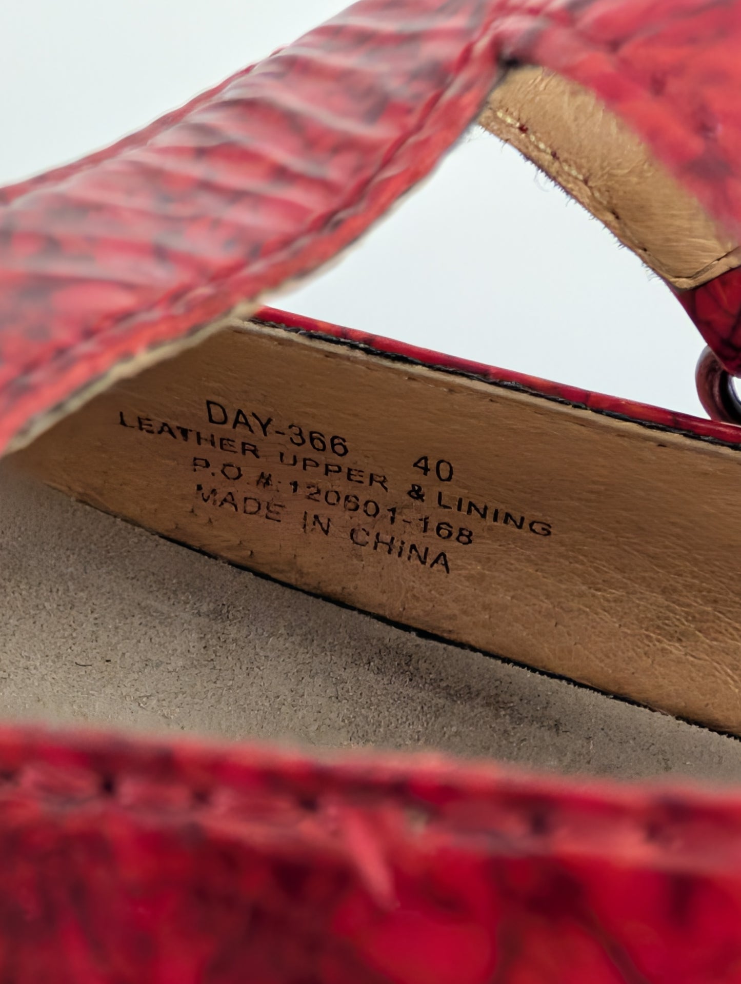 Alegria Day 366 Red Leather Mary Jane Shoes – 40