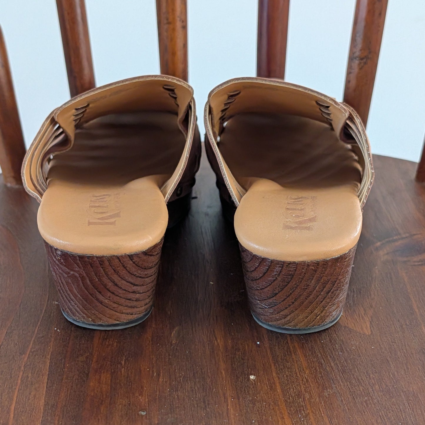 KORKS Matisse Woven Leather Wood Heel Clogs – 6