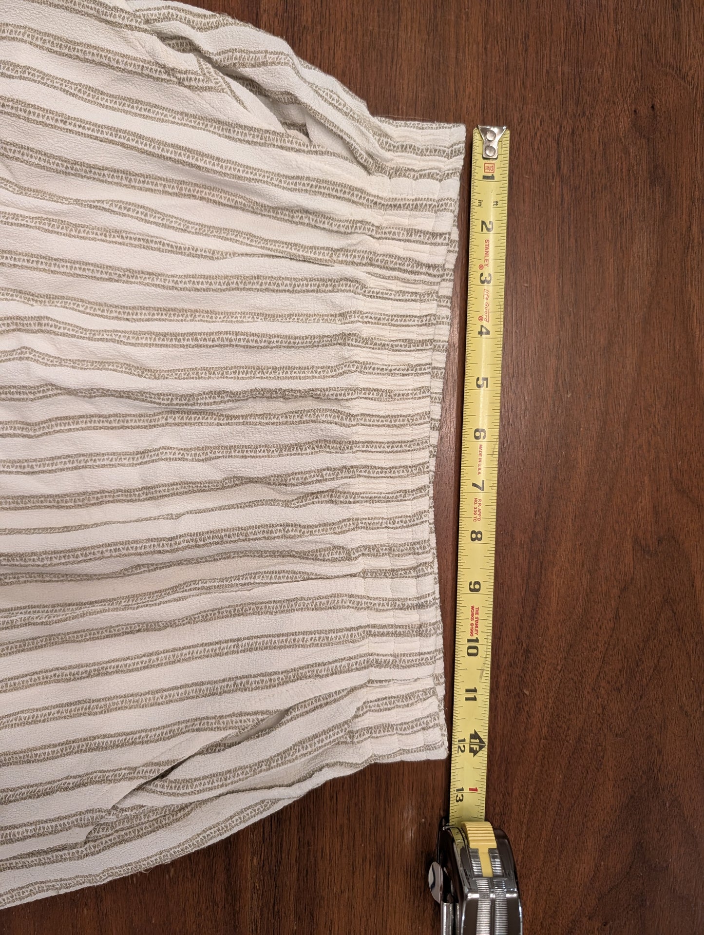 Vintage Cynthia Max Relax Striped Button-Slit Maxi Skirt - S