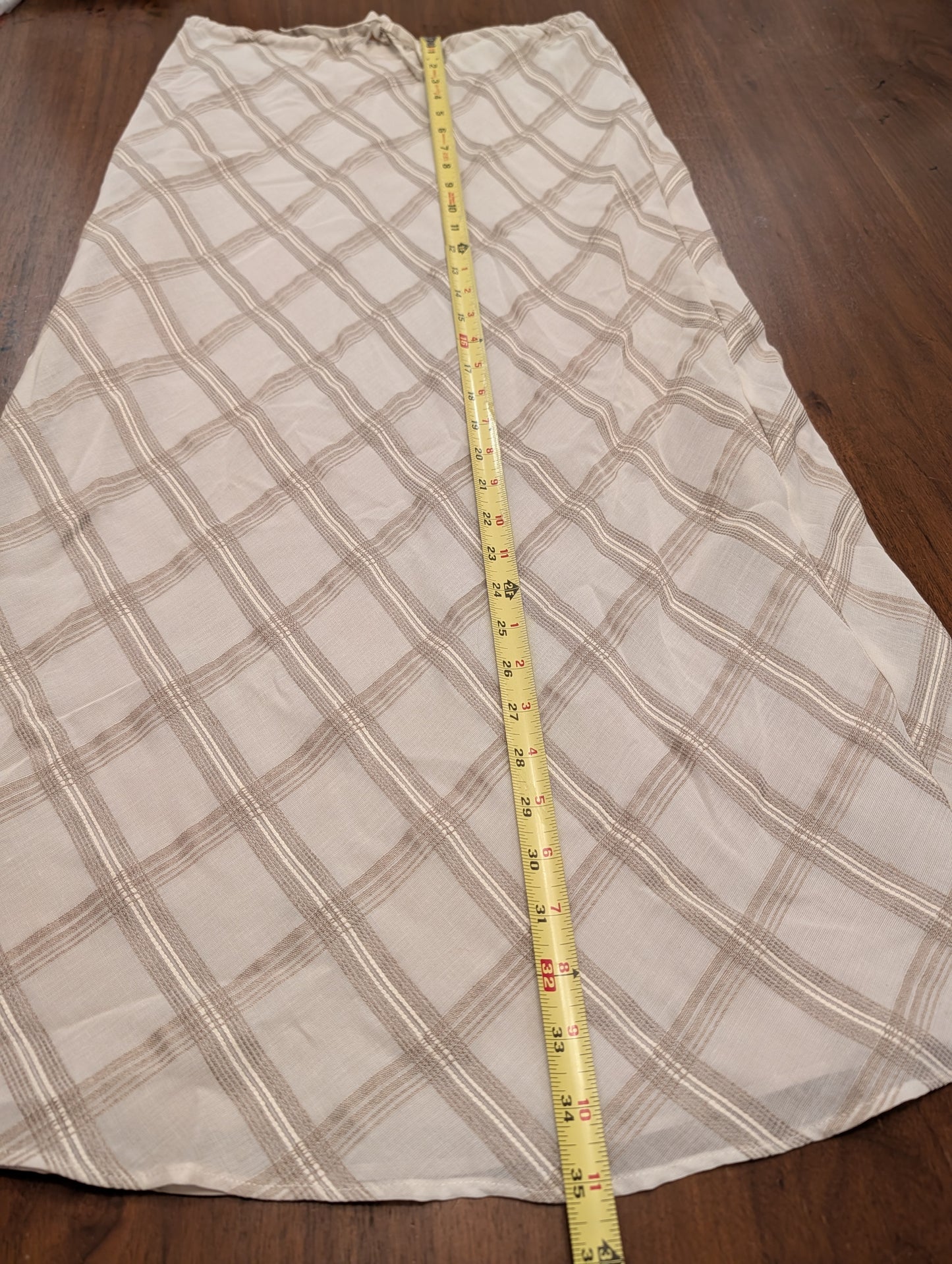 Liz Claiborne Linen Rayon Plaid Maxi Skirt - S