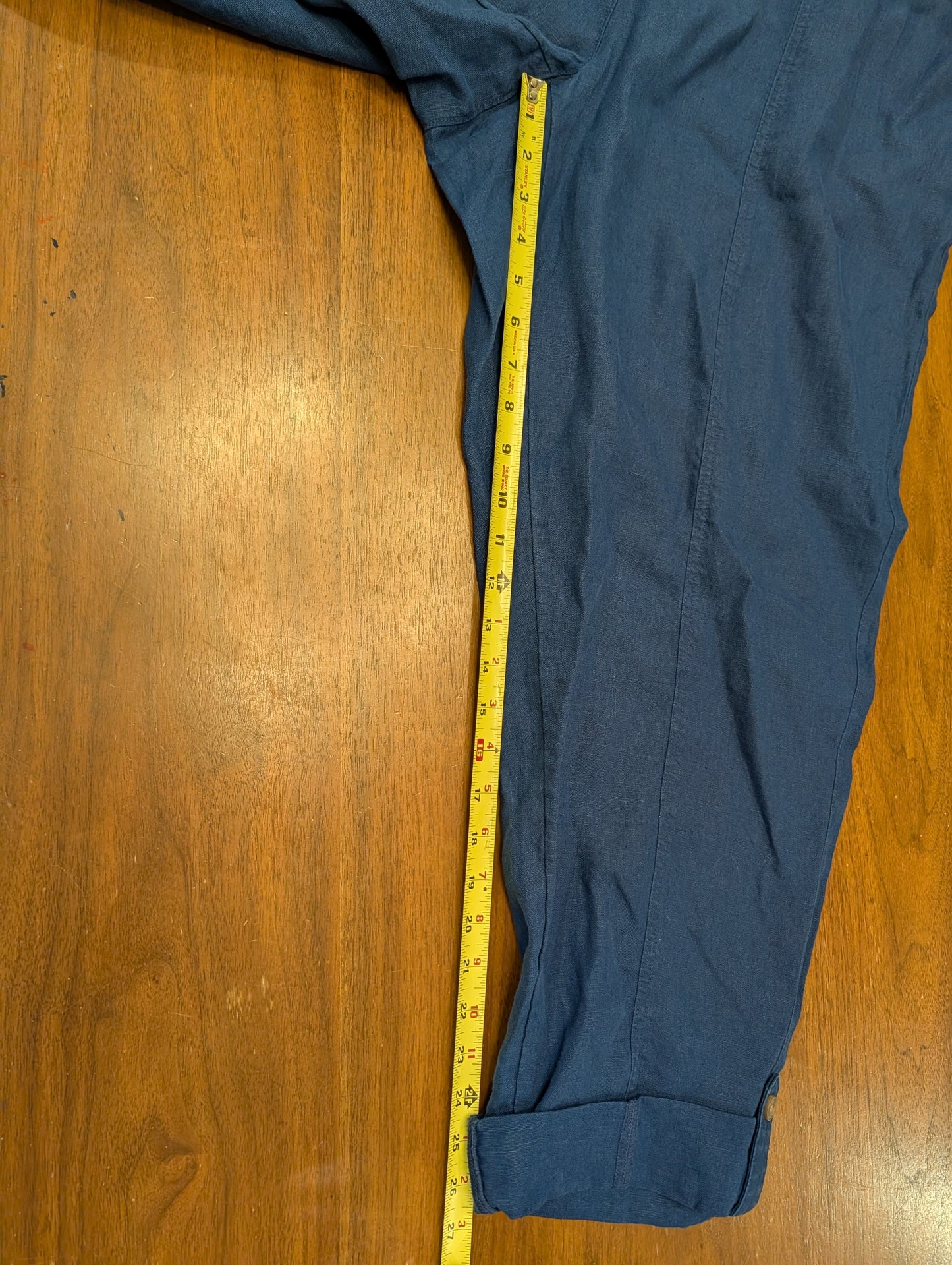 NWT J.Jill Navy European Flax 100% Linen Pants - 2X