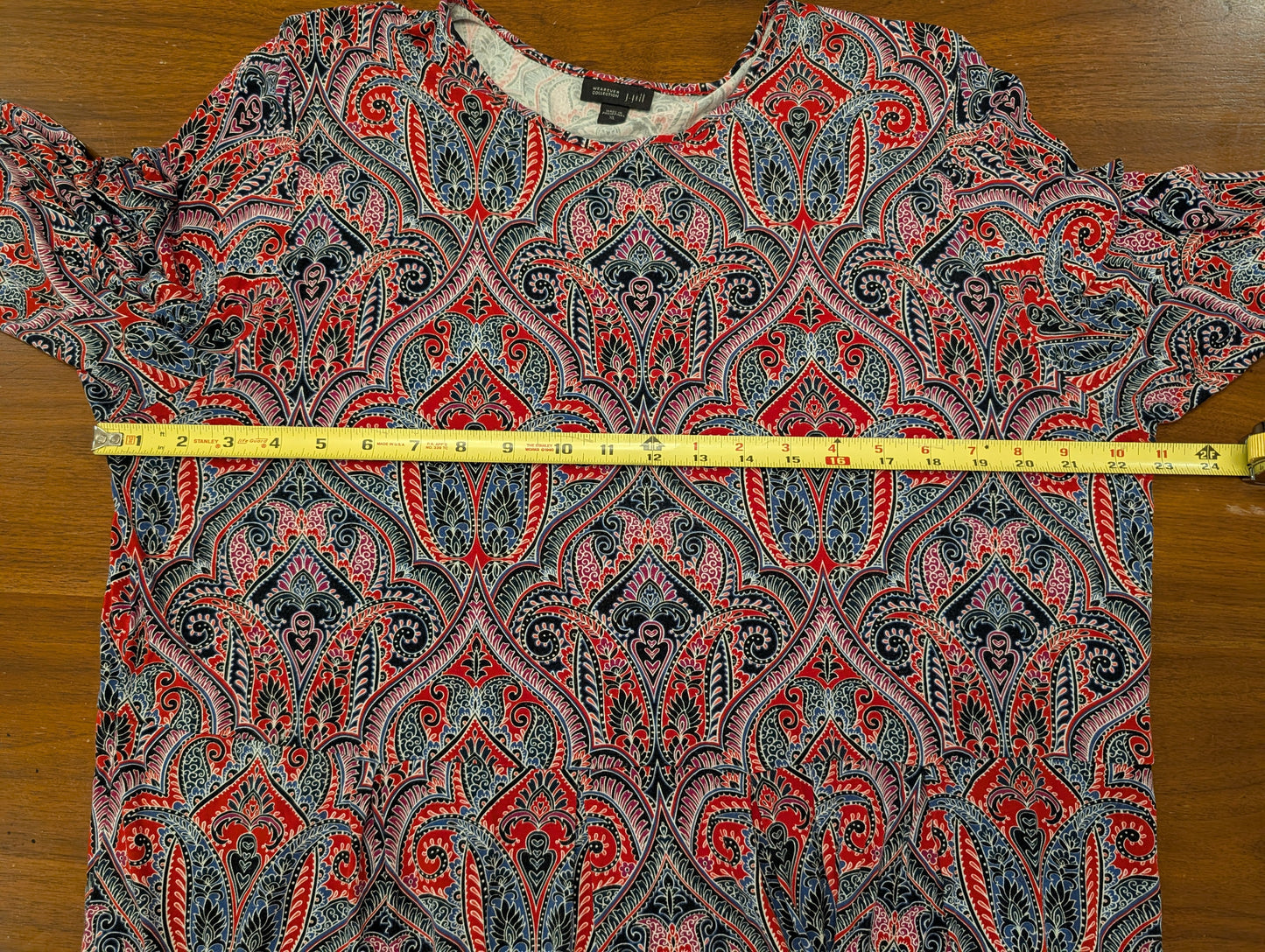 J.Jill Wearever Red Paisley Tunic Top – XL