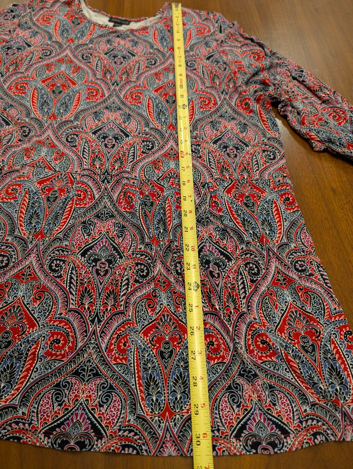 J.Jill Wearever Red Paisley Tunic Top – XL