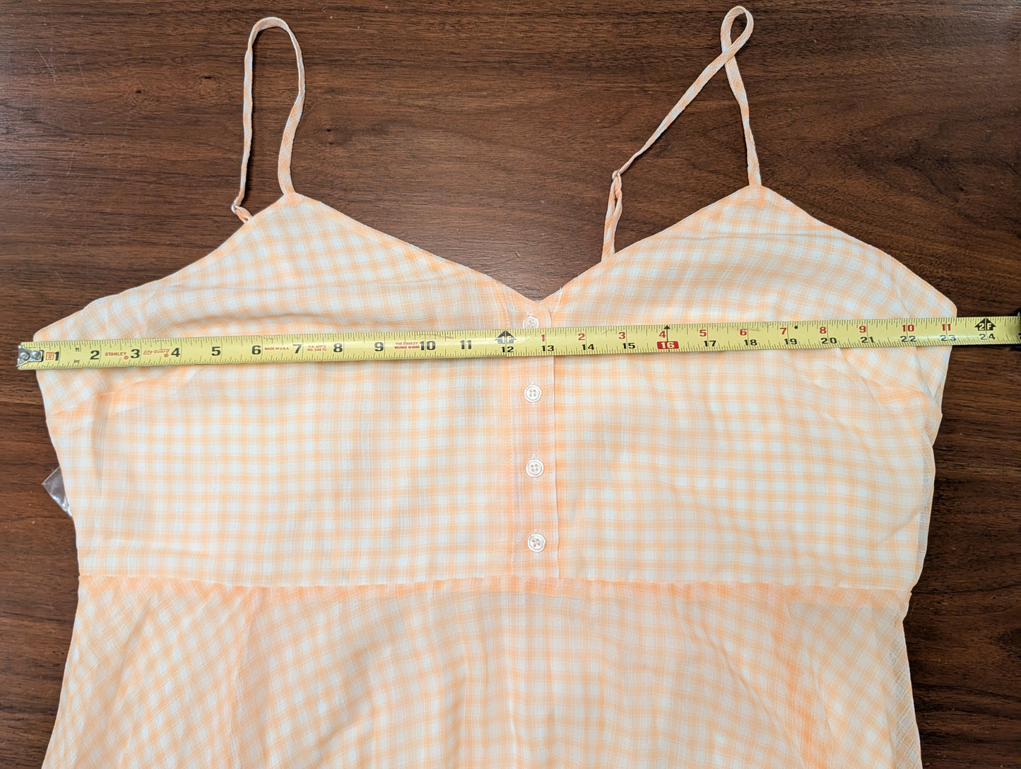 NWT ModCloth Peach Gingham Midi Dress – 1X