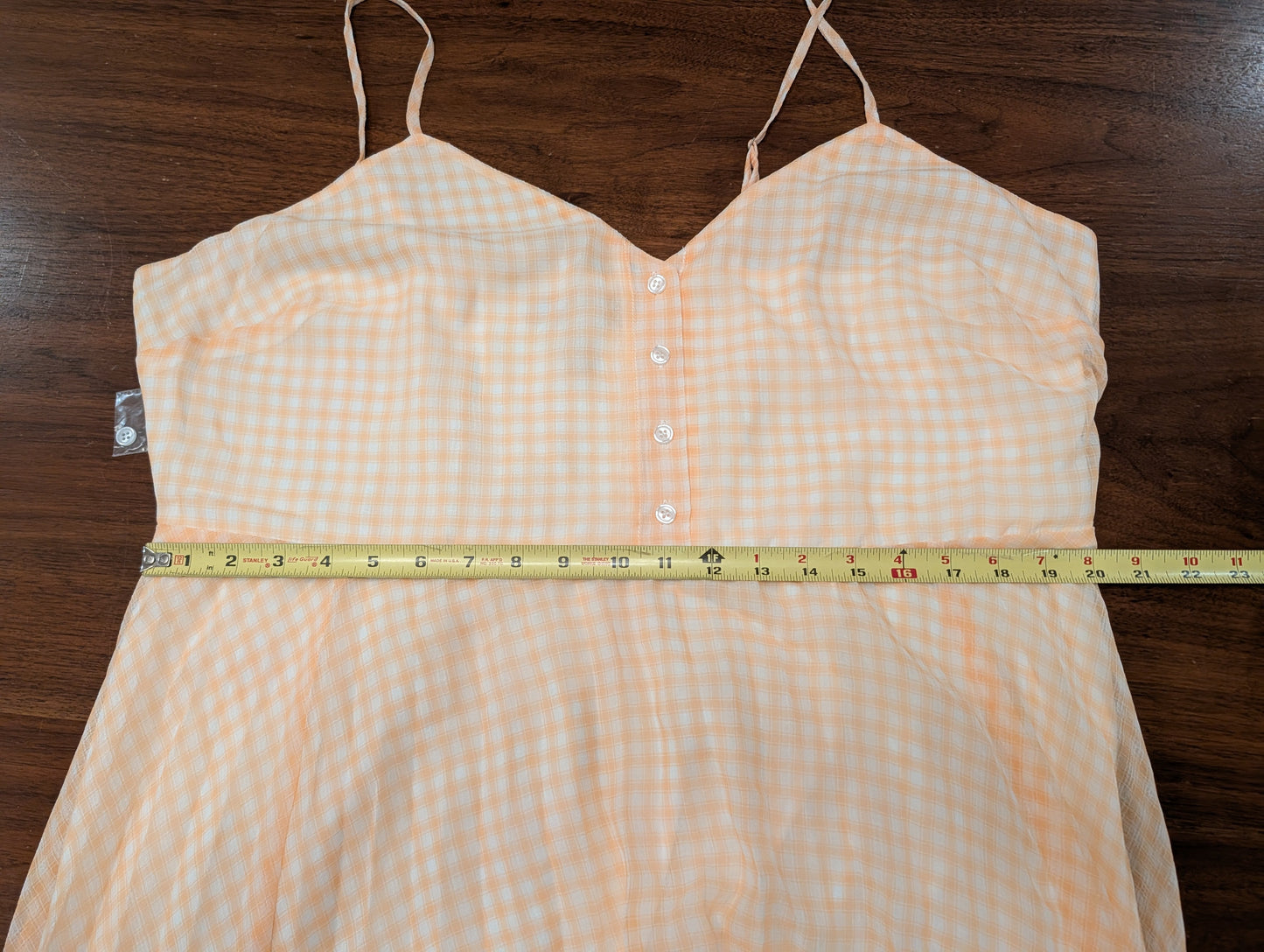 NWT ModCloth Peach Gingham Midi Dress – 1X