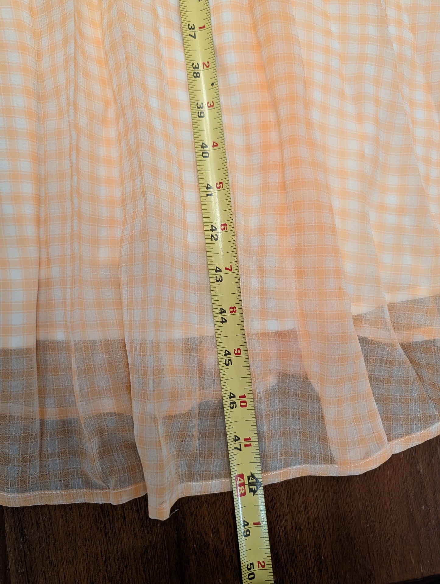 NWT ModCloth Peach Gingham Midi Dress – 1X
