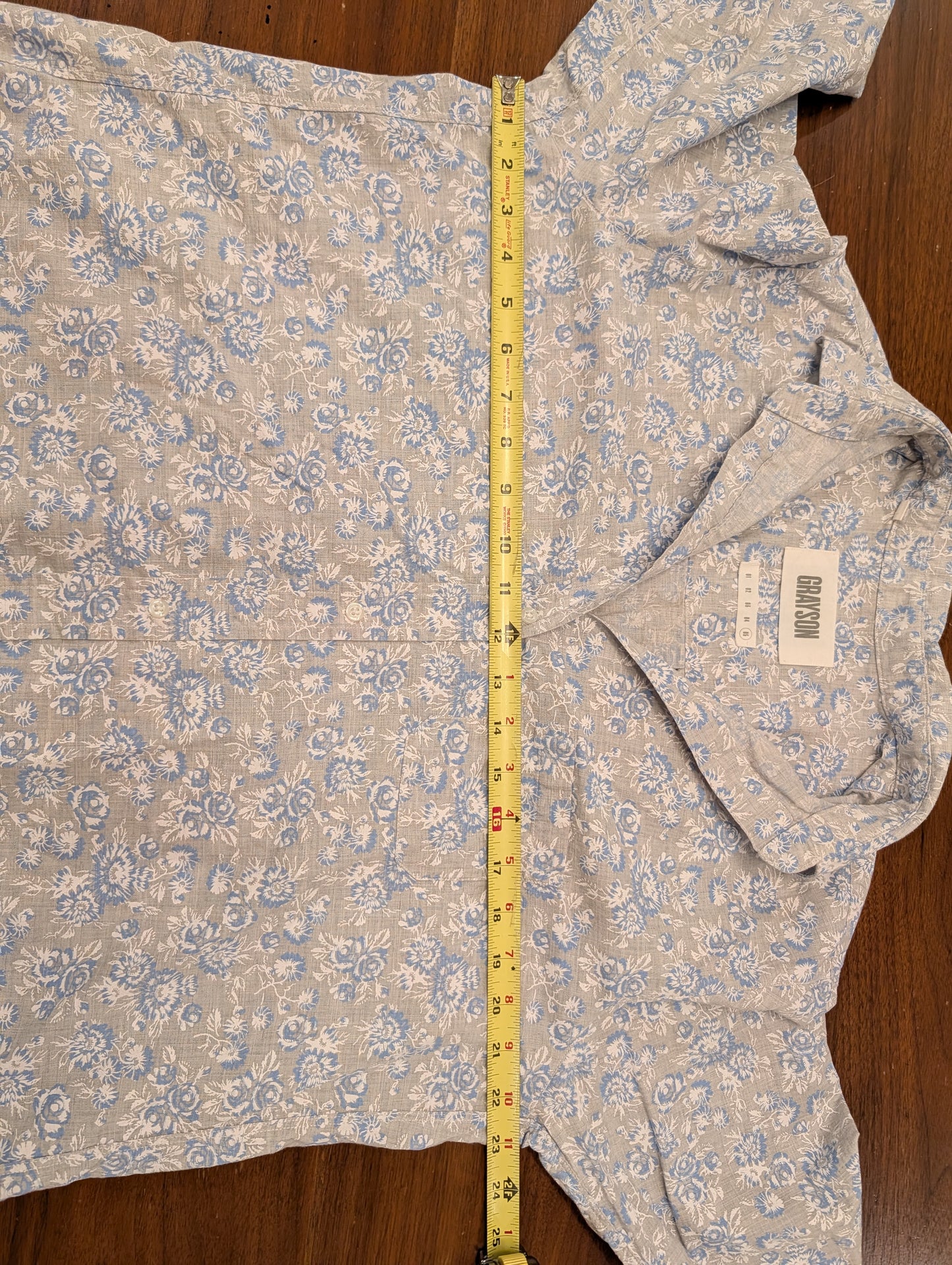 Grayson The Hero Blue Floral Cotton Shirt – XL