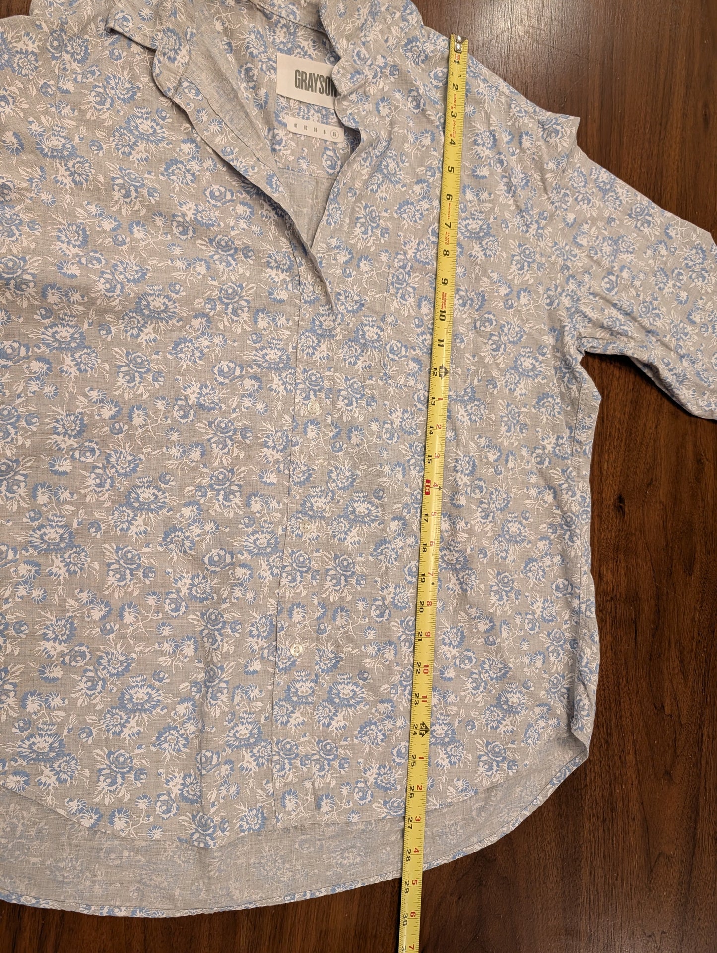 Grayson The Hero Blue Floral Cotton Shirt – XL