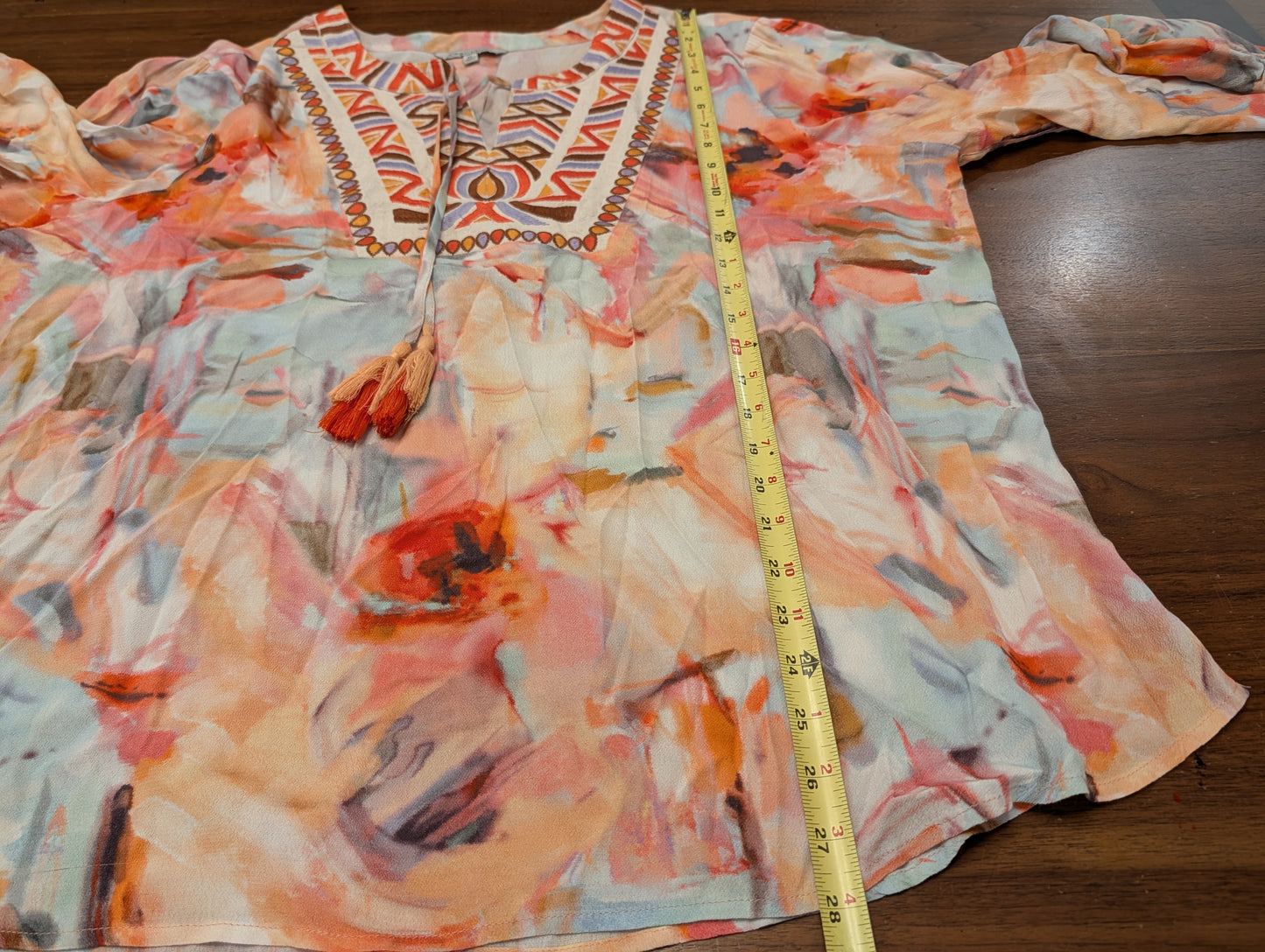 John Mark Embroidered Floral Boho Tunic – XL