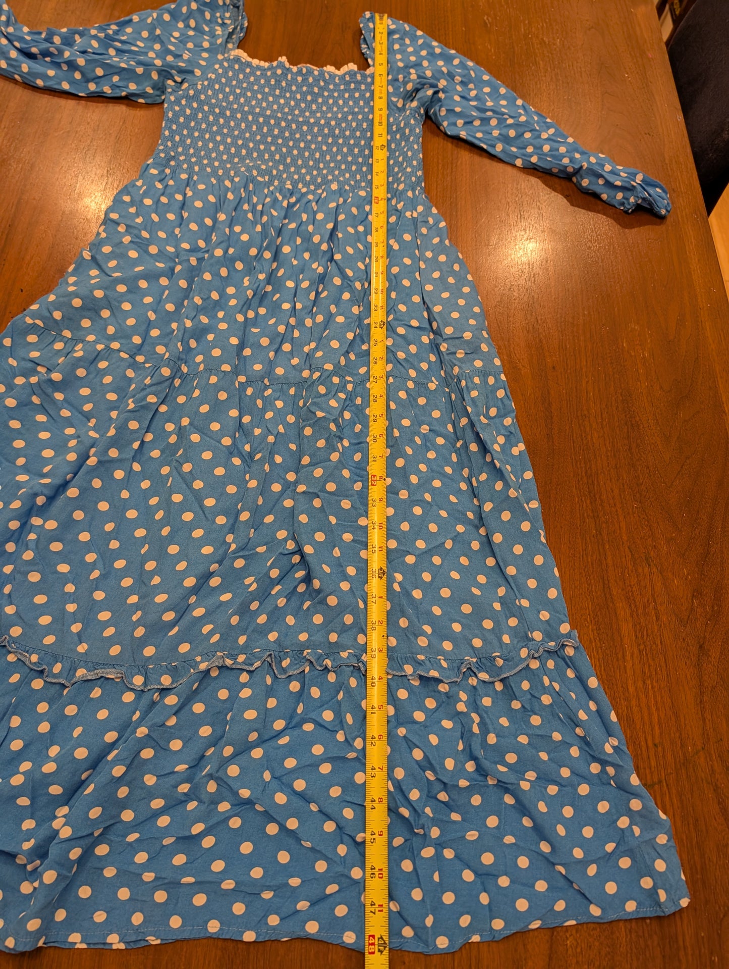 Anthropologie Dolan Polka Dot Smocked Midi Dress – XL