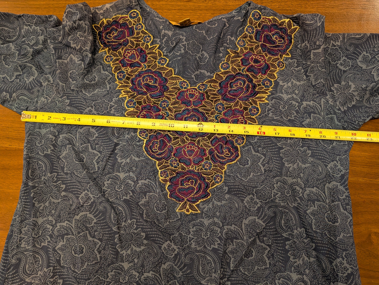 April Cornell Paisley Embroidered Cotton Tunic Dress – XL