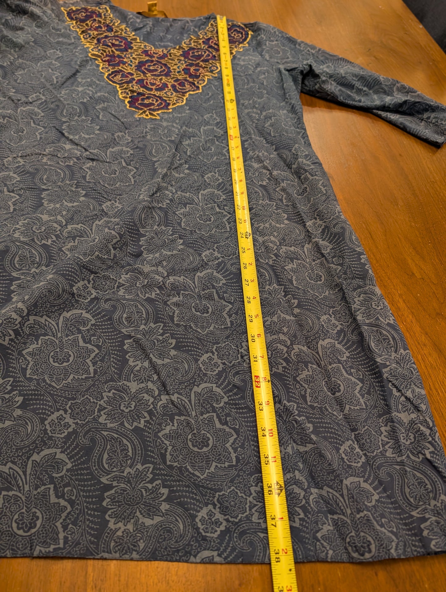 April Cornell Paisley Embroidered Cotton Tunic Dress – XL