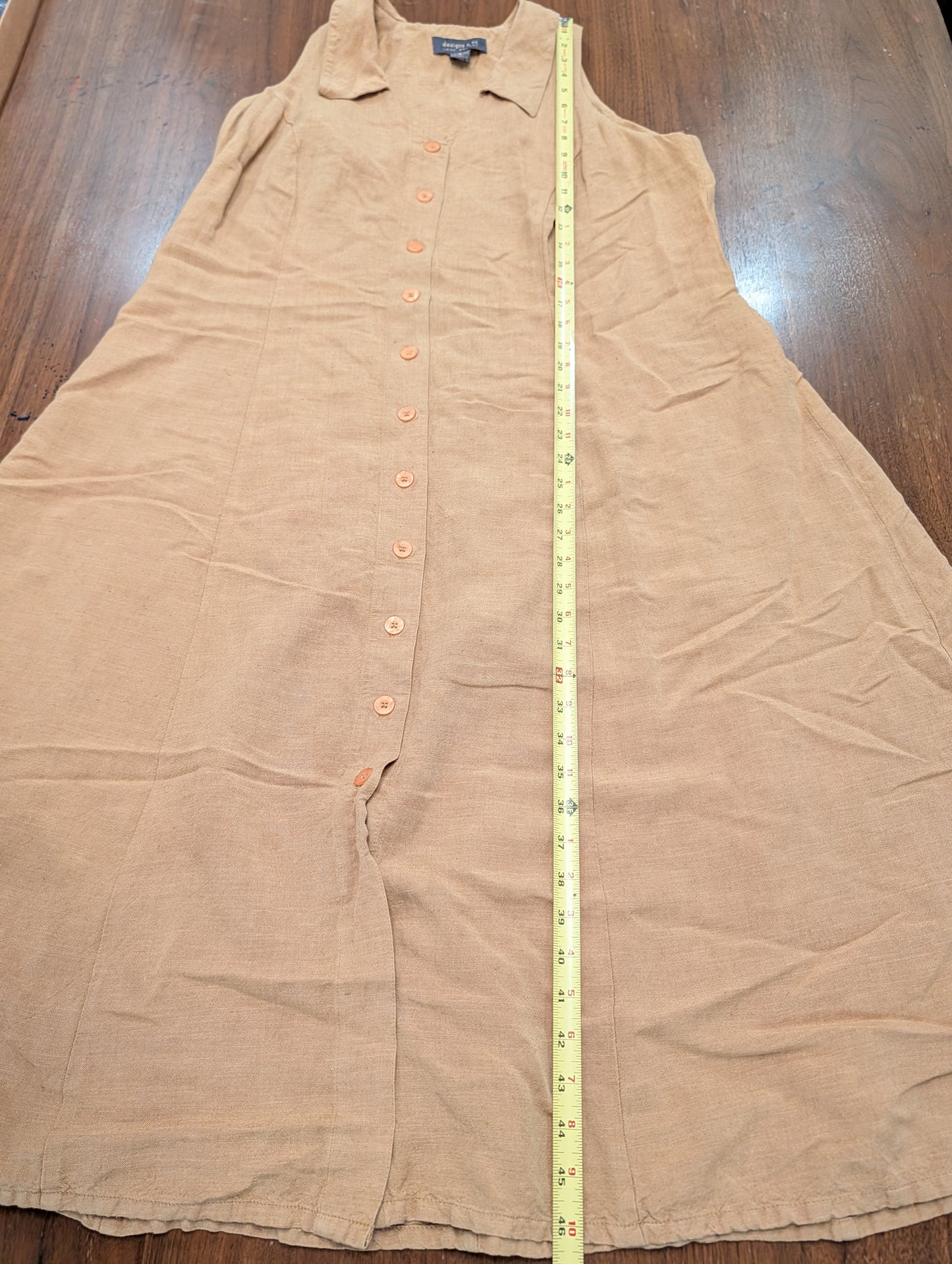 Vintage Lane Bryant Linen Button-Front Midi Dress - 16