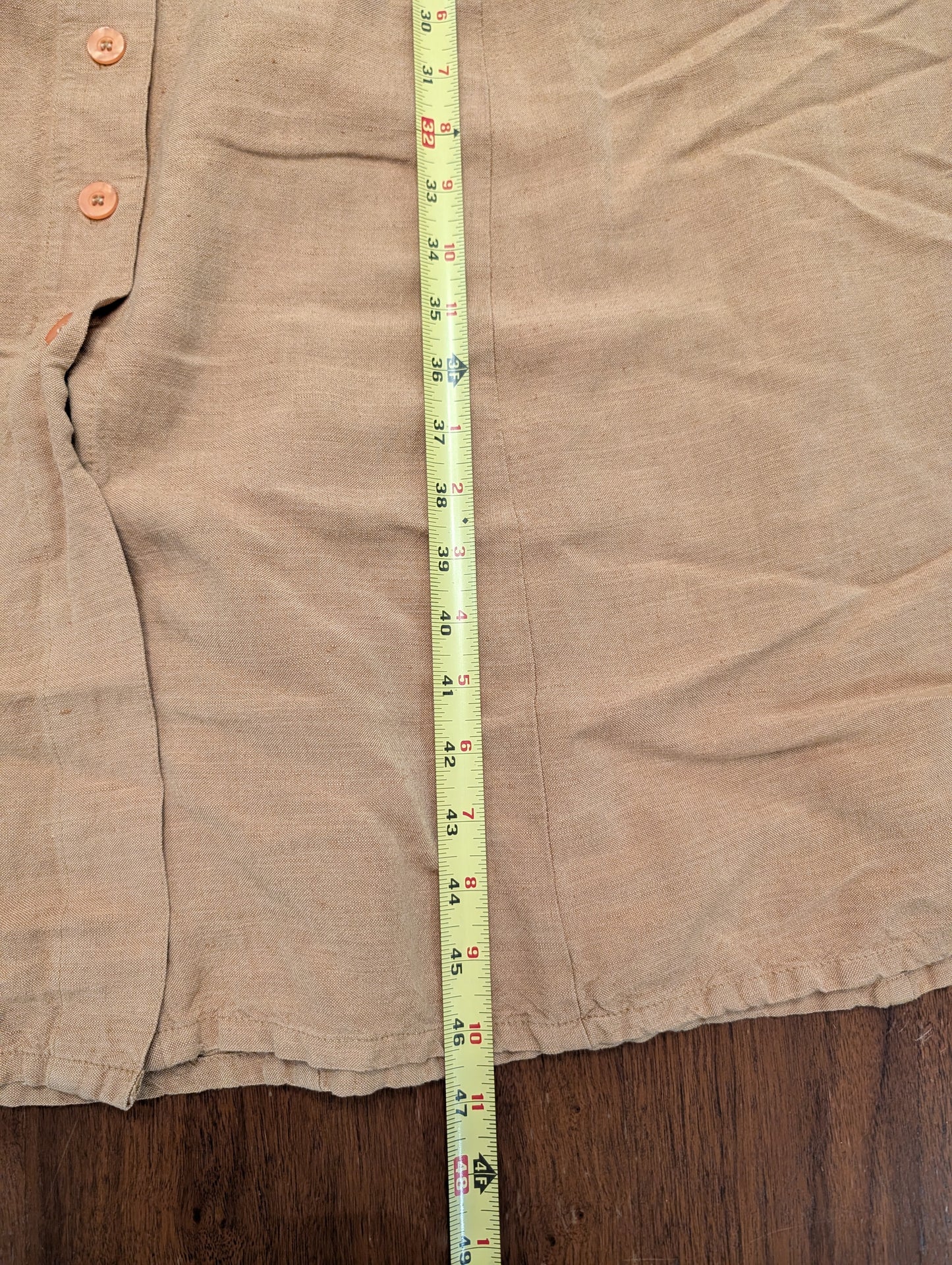 Vintage Lane Bryant Linen Button-Front Midi Dress - 16