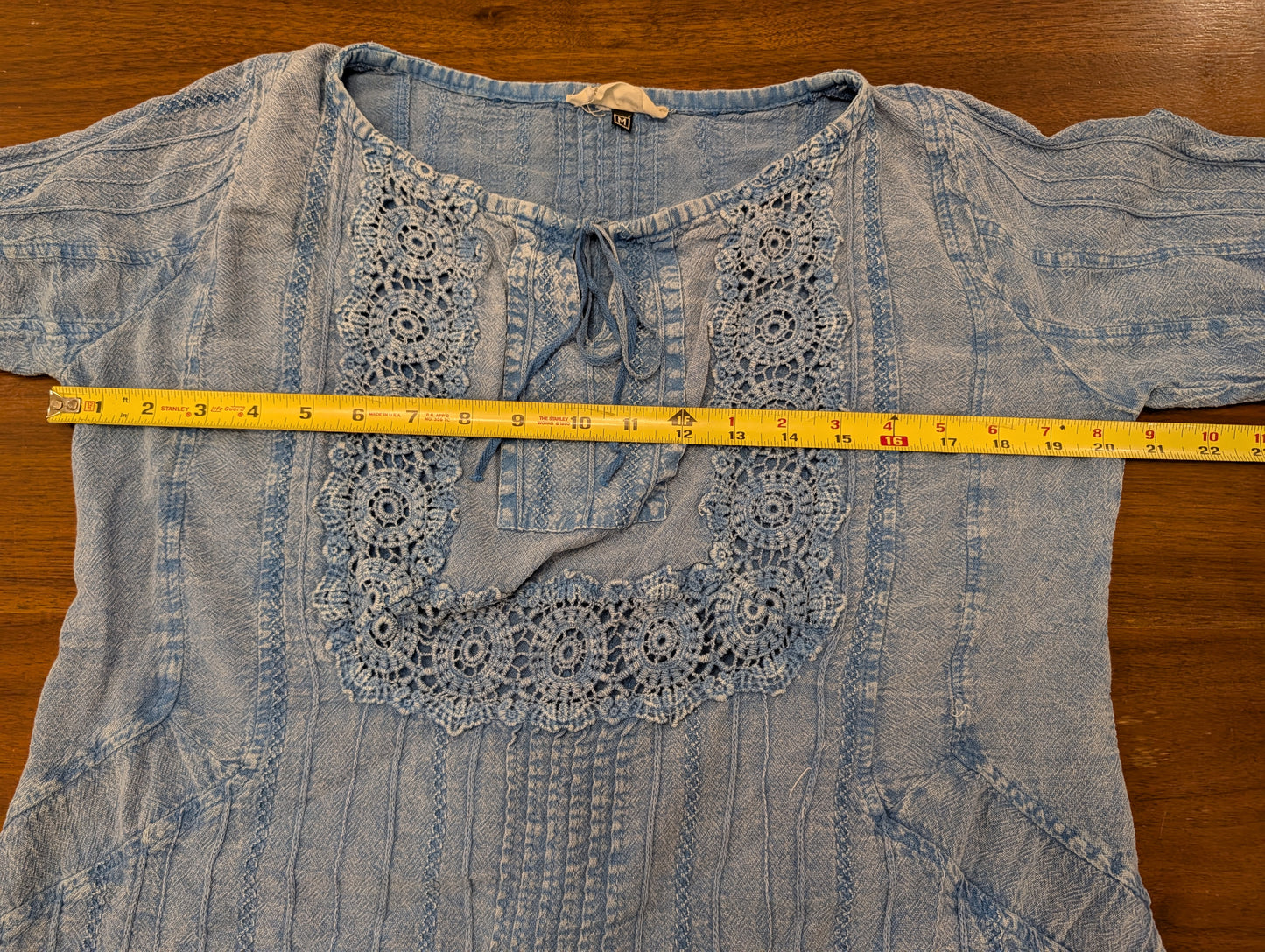 Karin Collection Cotton Crochet Embroidered Top – M