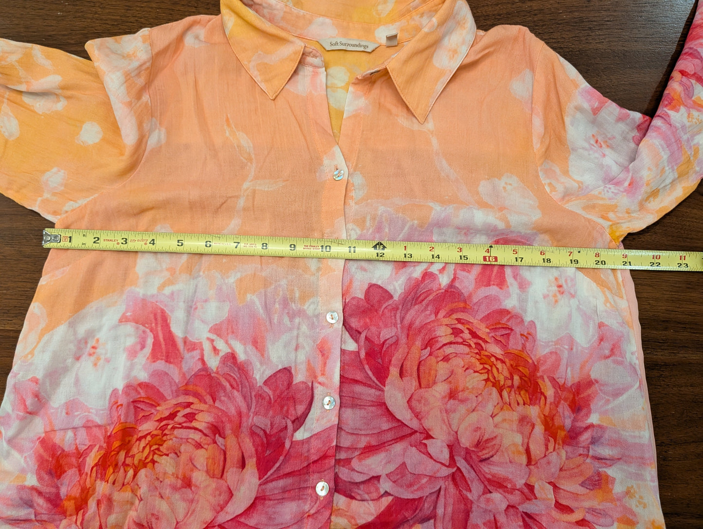 Soft Surroundings Floral Cotton Button-Down Shirt – M