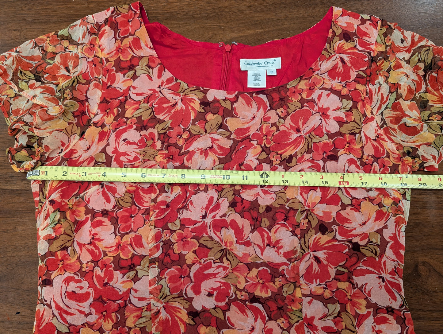Vintage Coldwater Creek 100% Silk Floral Dress - 12