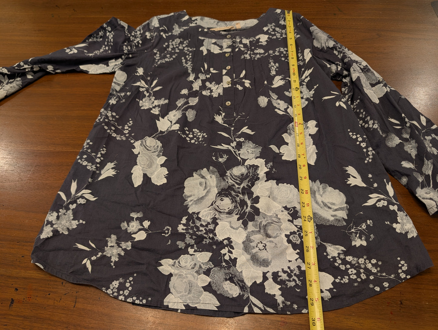 Soft Surroundings Cotton Floral Pintuck Tunic – M