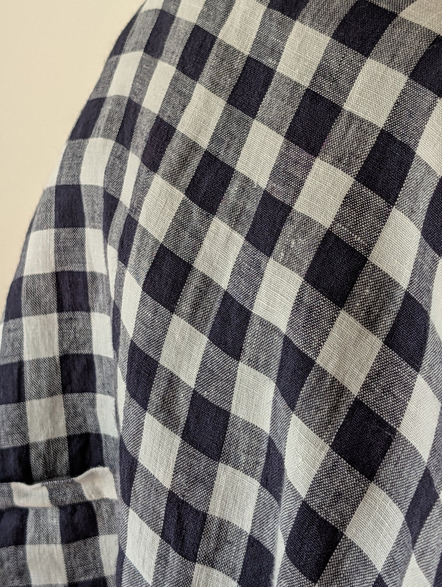 Pyne Smith Gingham Linen Top Pockets - S