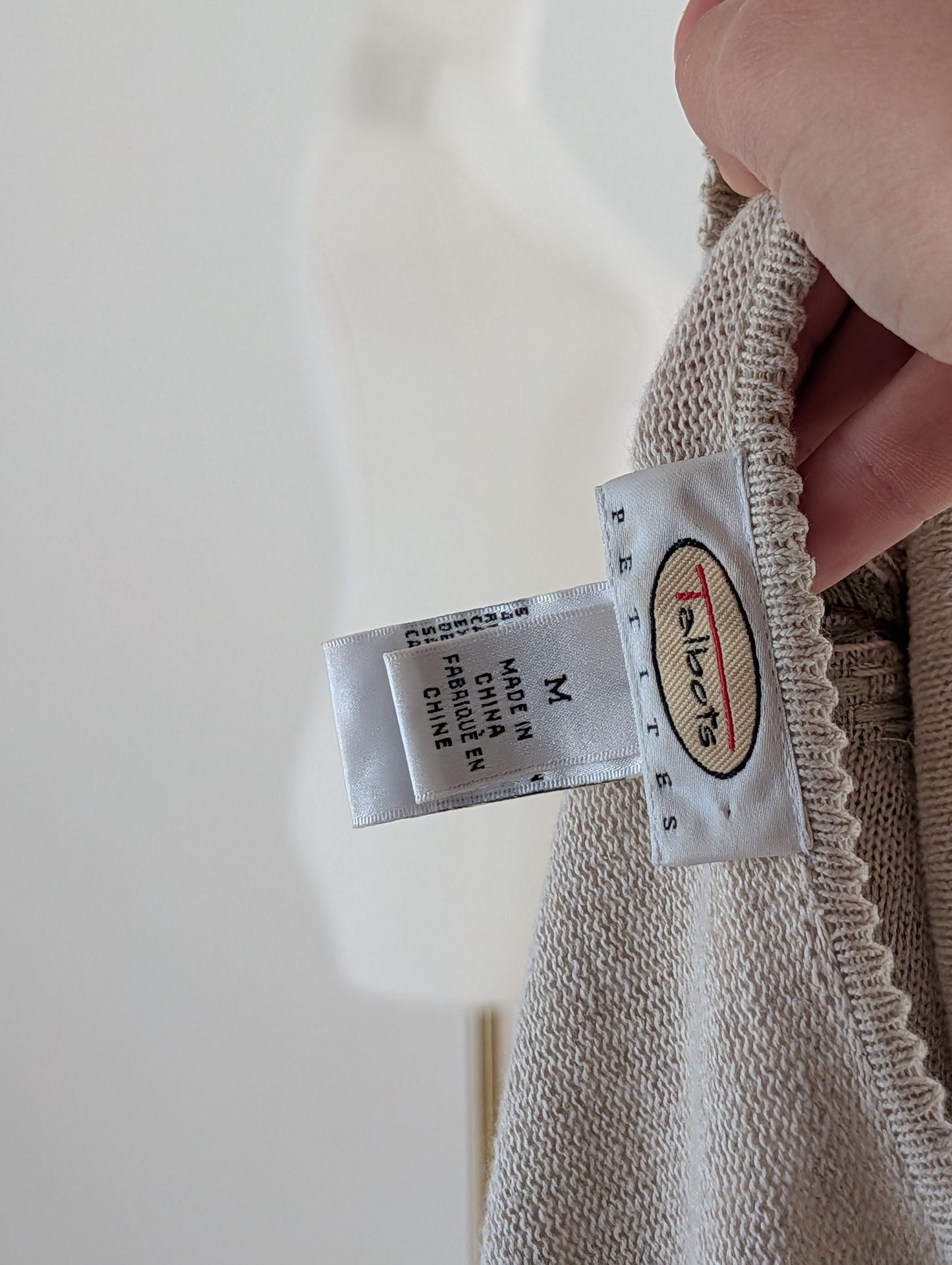 Talbots Linen Cotton Feather Zip Cardigan - M