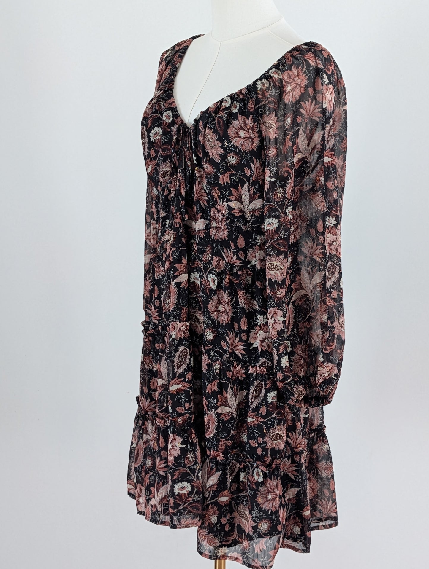 Madewell Floral Long Sleeve Dress -  8