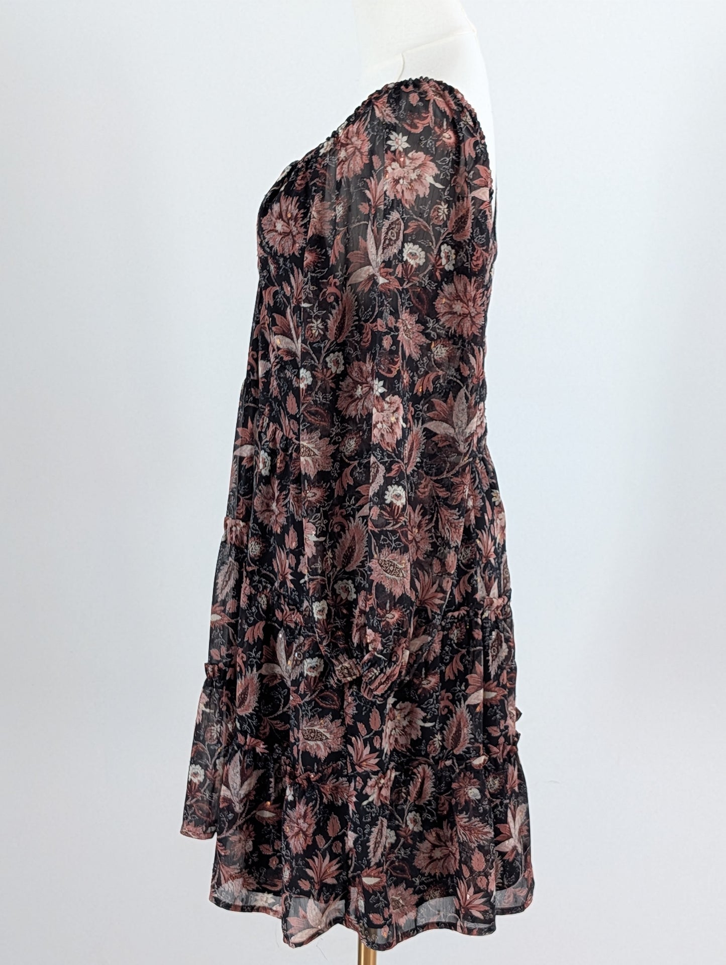Madewell Floral Long Sleeve Dress -  8