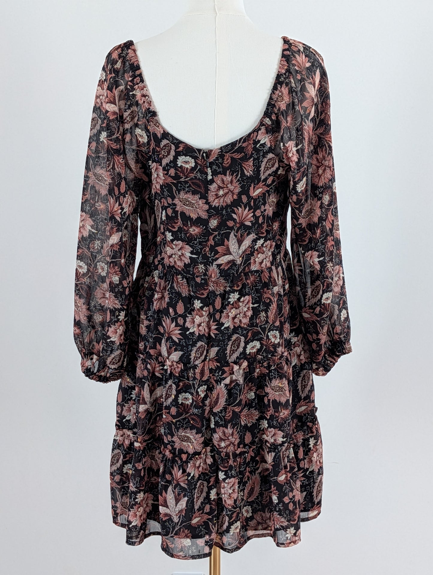 Madewell Floral Long Sleeve Dress -  8