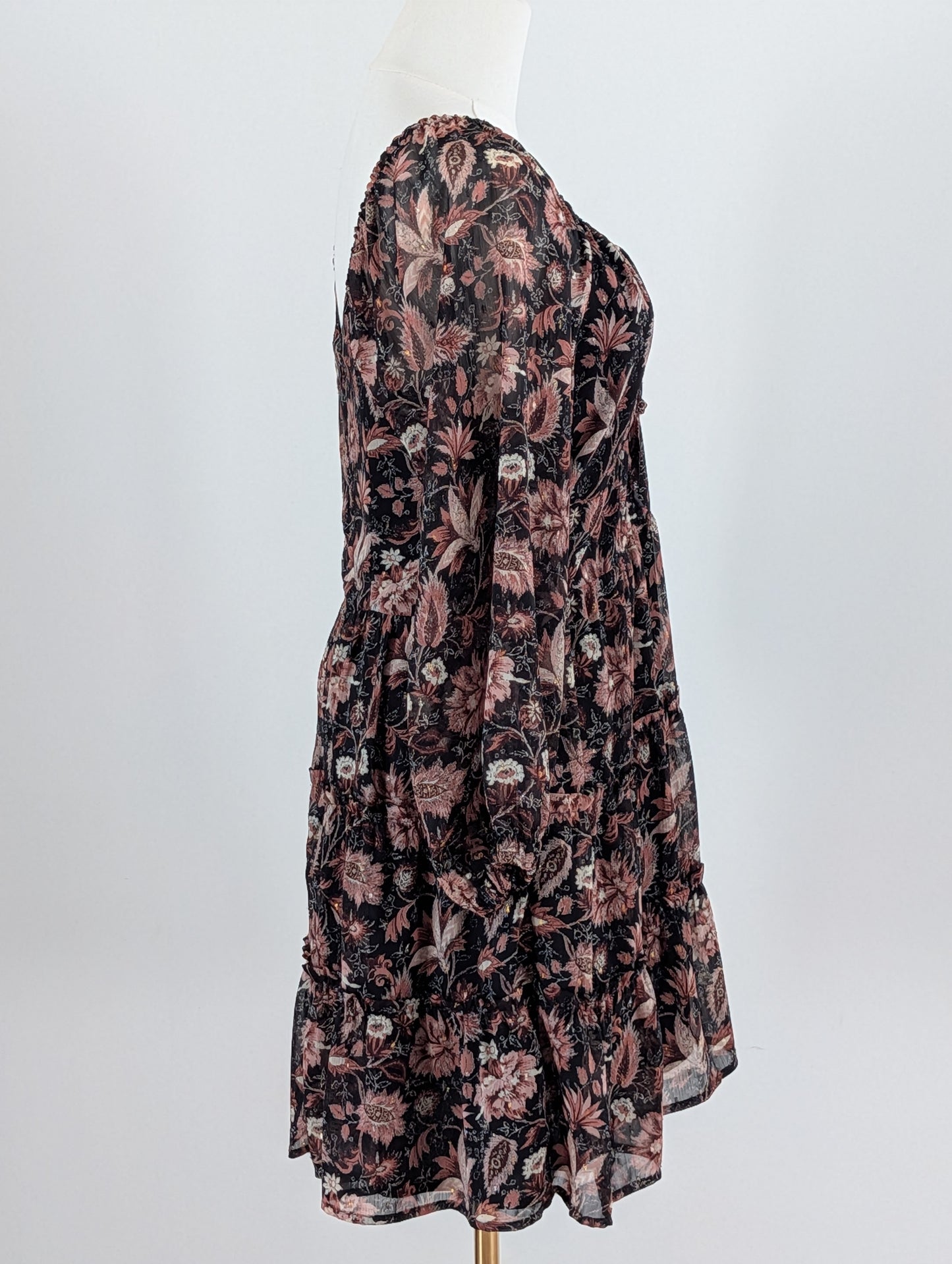 Madewell Floral Long Sleeve Dress -  8