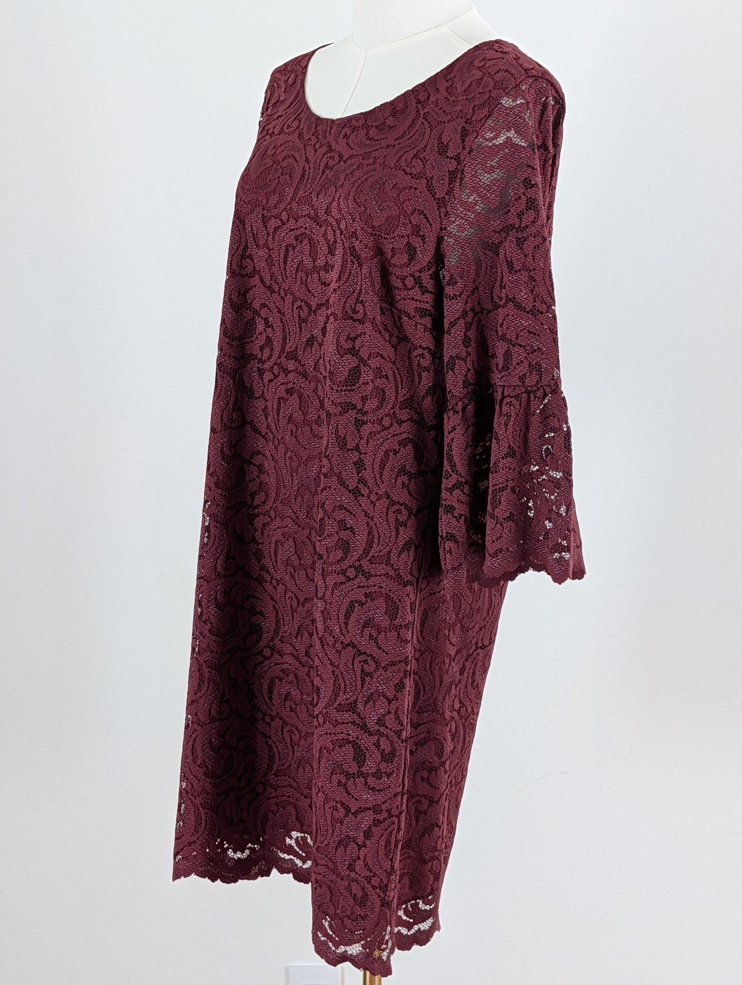 Garnet Hill Lace Floral Long Sleeve Dress - 12