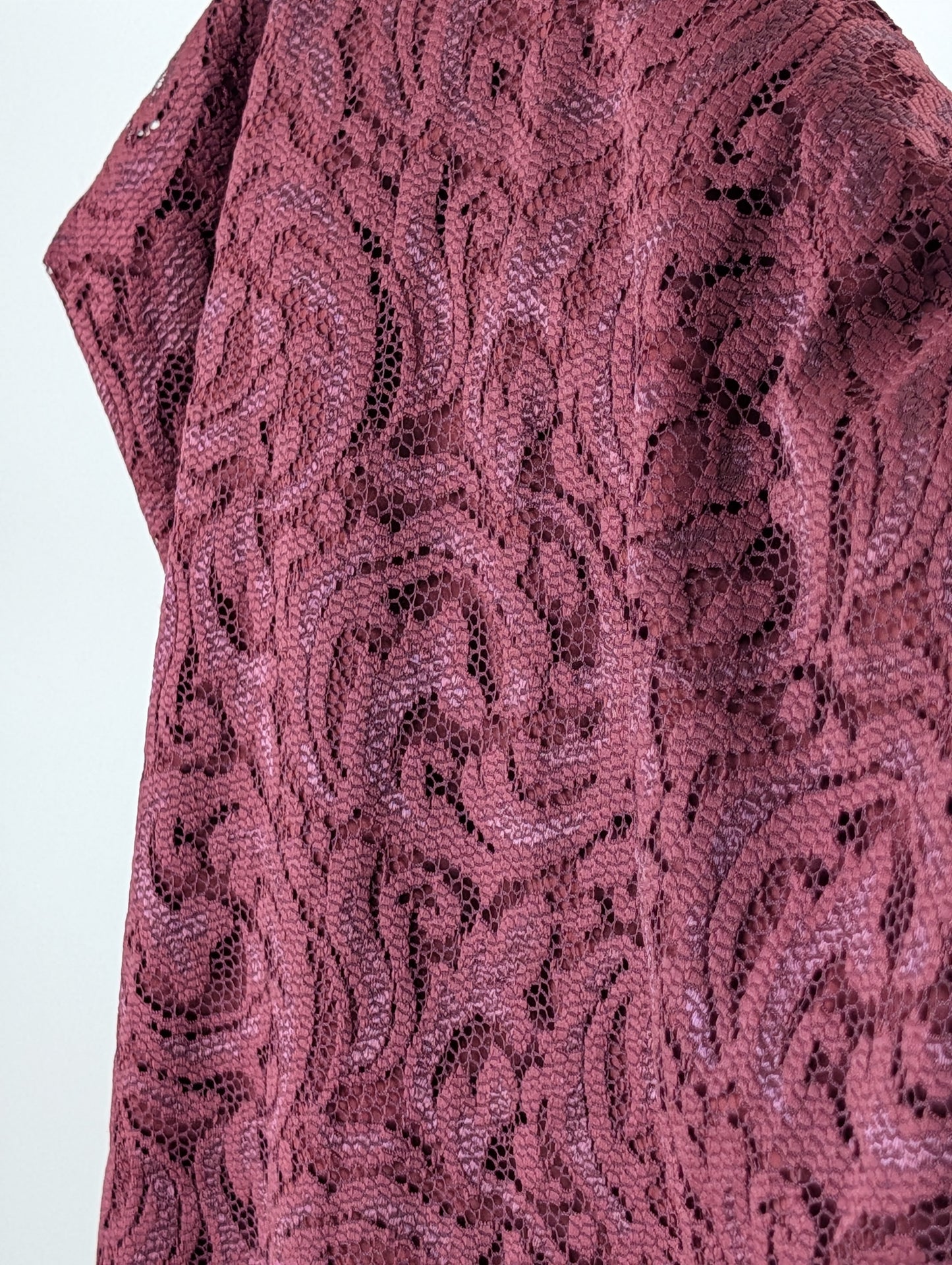 Garnet Hill Lace Floral Long Sleeve Dress - 12