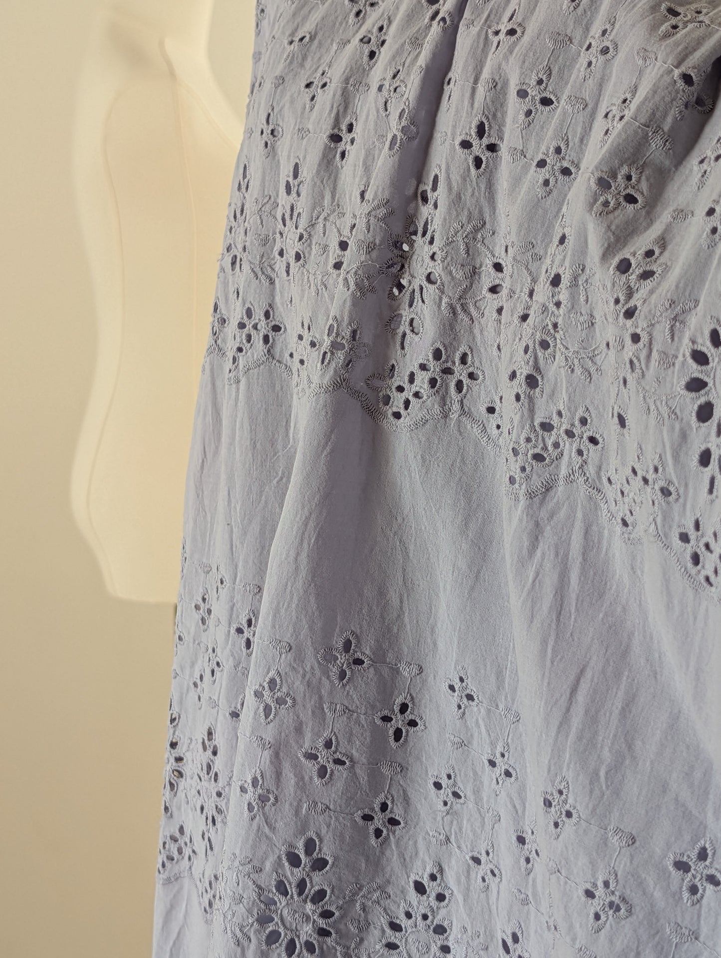 Floret Studios Lace Eyelet Ruffle Maxi Dress - S