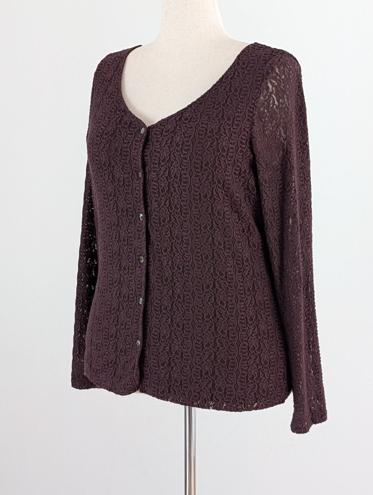 Vintage J.Jill Floral Lace Cardigan - L