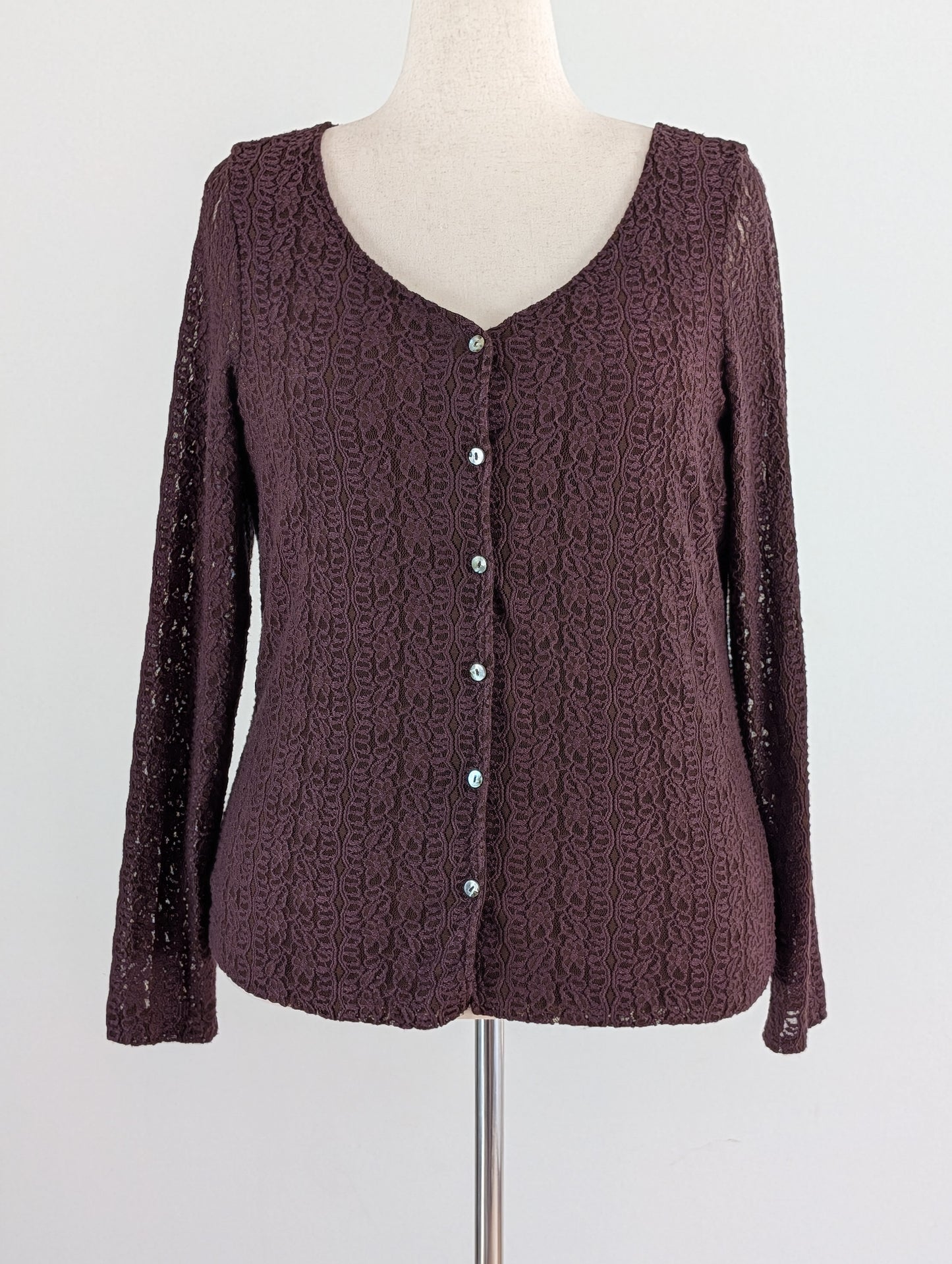 Vintage J.Jill Floral Lace Cardigan - L