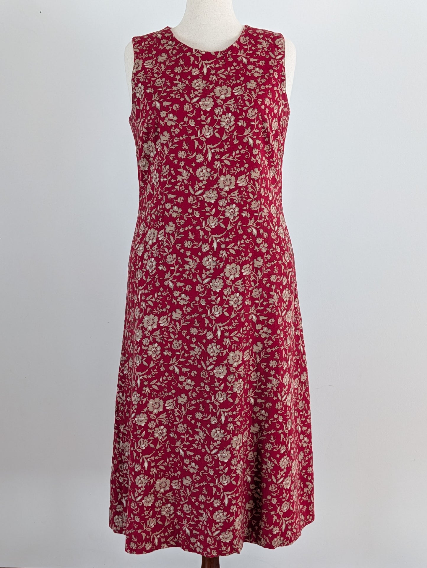 Vintage Talbots Floral Linen Rayon 2-Piece Dress Set - 14