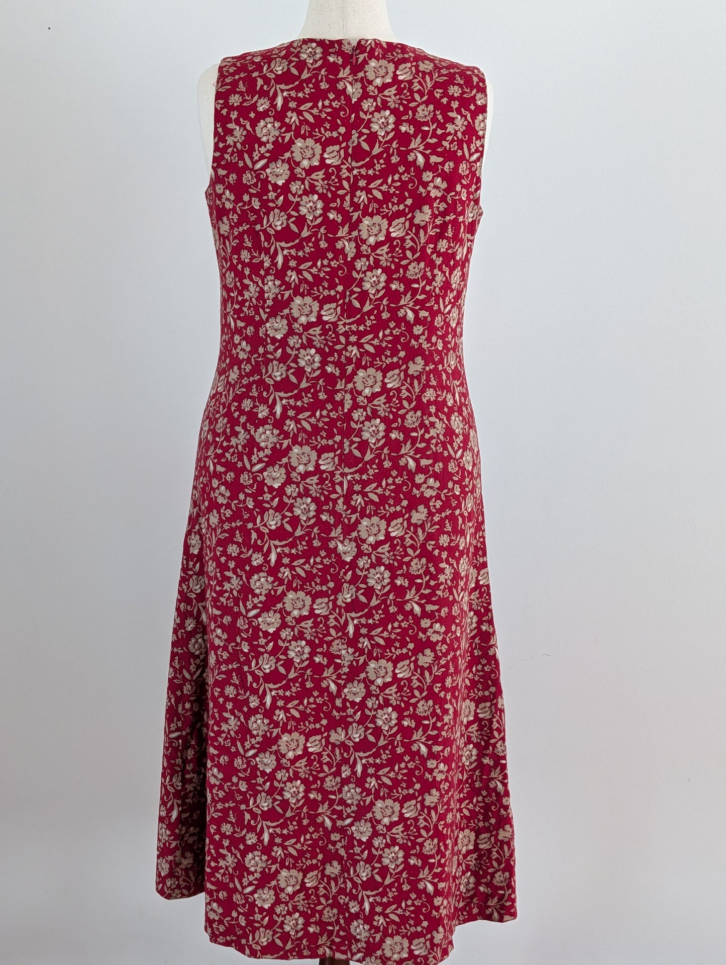 Vintage Talbots Floral Linen Rayon 2-Piece Dress Set - 14