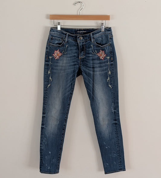 Driftwood Floral Embroidered Straight Leg Jeans - 29