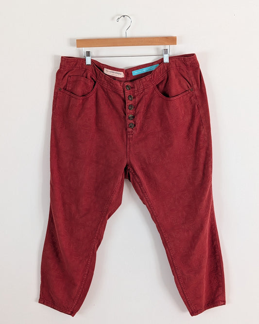 Anthropologie Pilcro Floral Jacquard High Rise Jeans - 22W