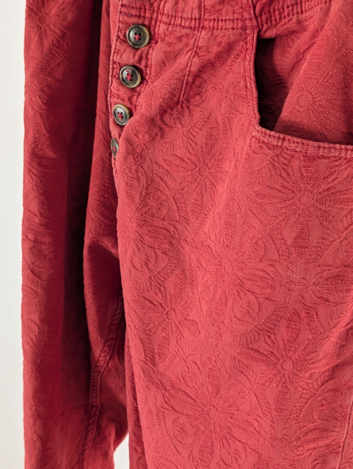 Anthropologie Pilcro Floral Jacquard High Rise Jeans - 22W