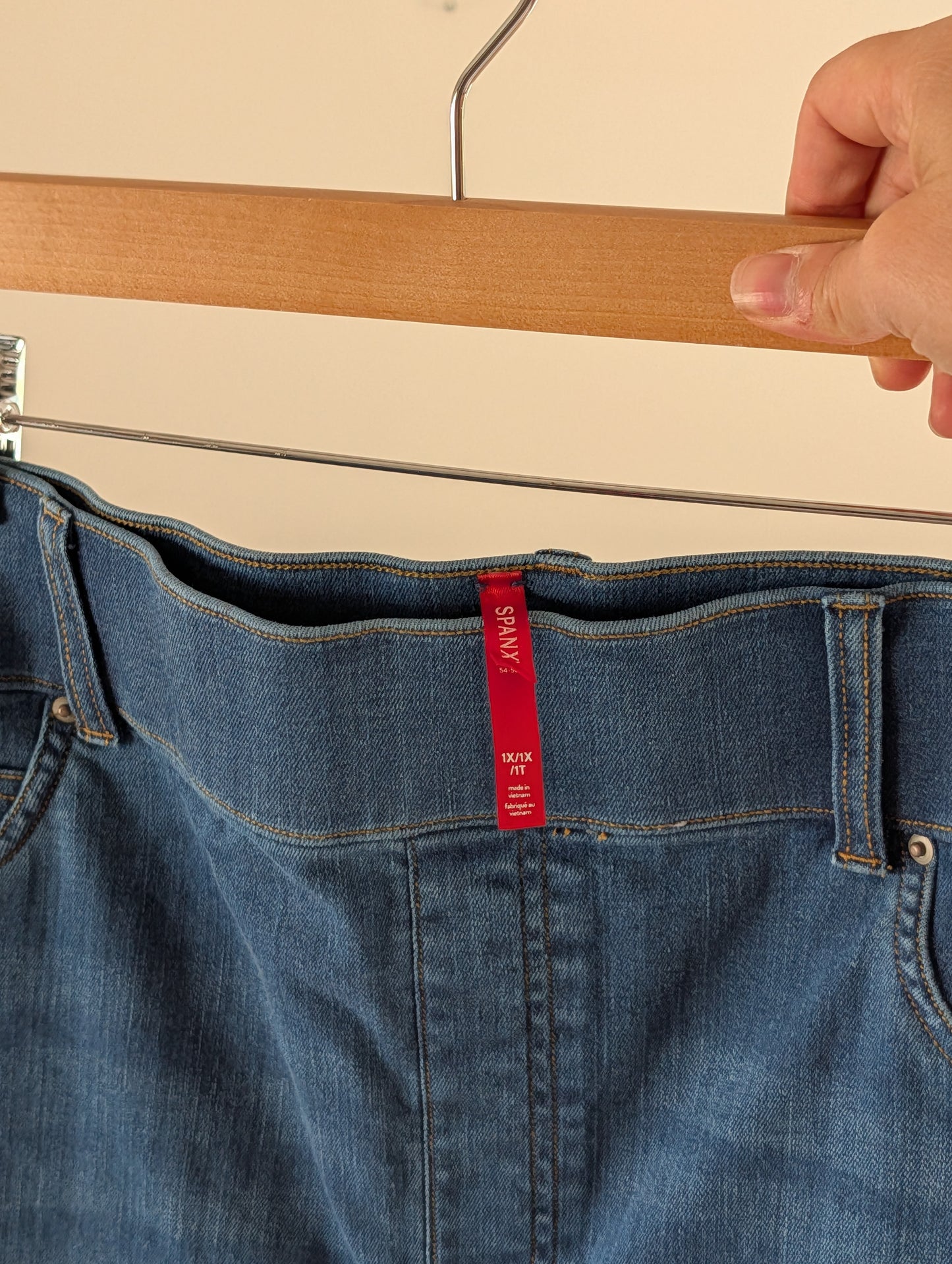 SPANX Denim Pull-On Elastic Waist Bootcut Jeans - 1X