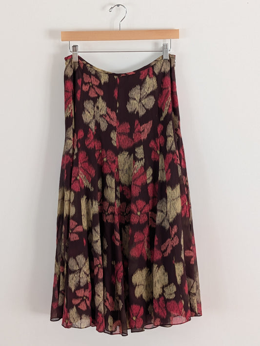 Jones New York 100% Silk Floral Midi Skirt - 4
