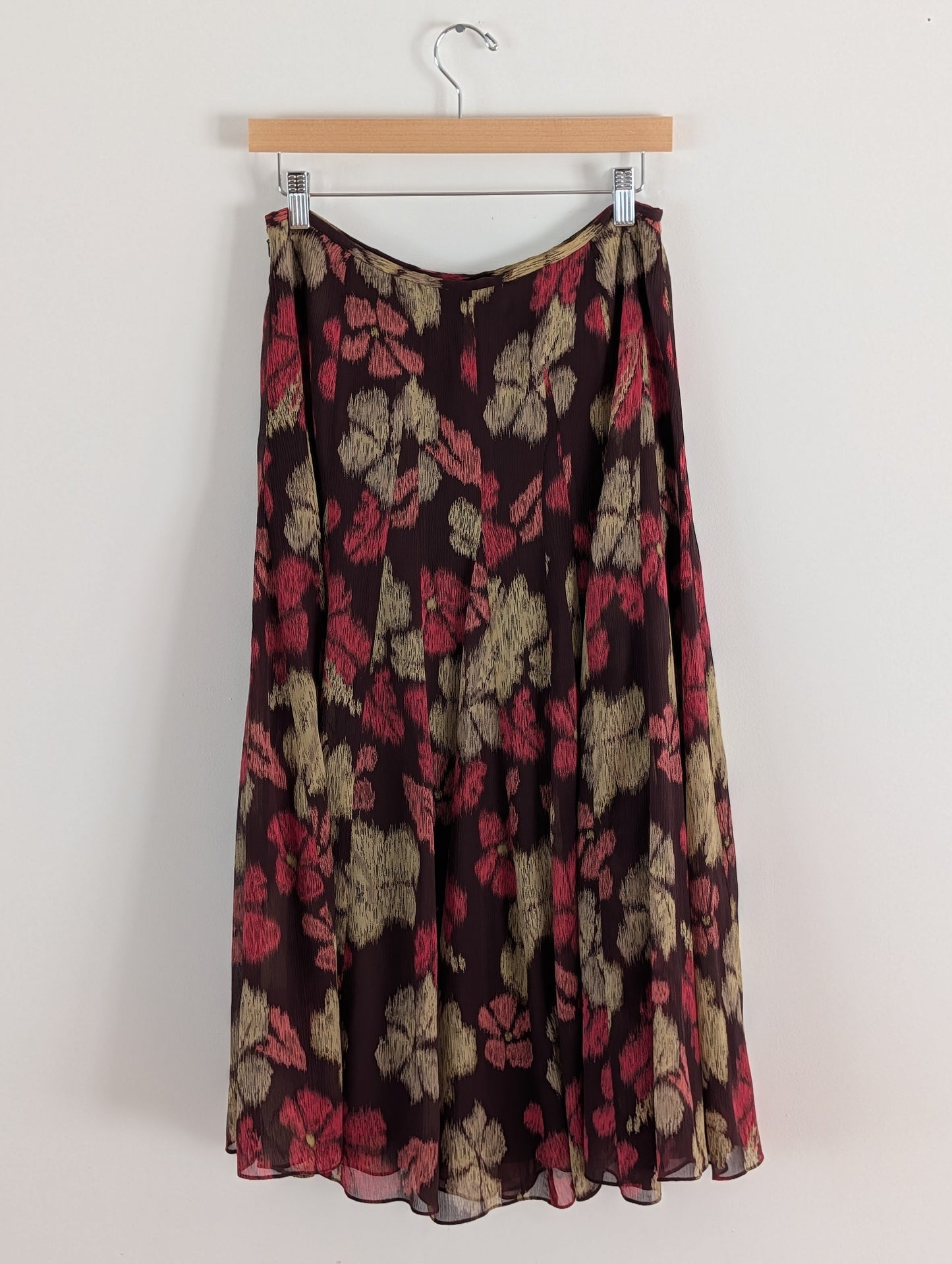 Jones New York 100% Silk Floral Midi Skirt - 4
