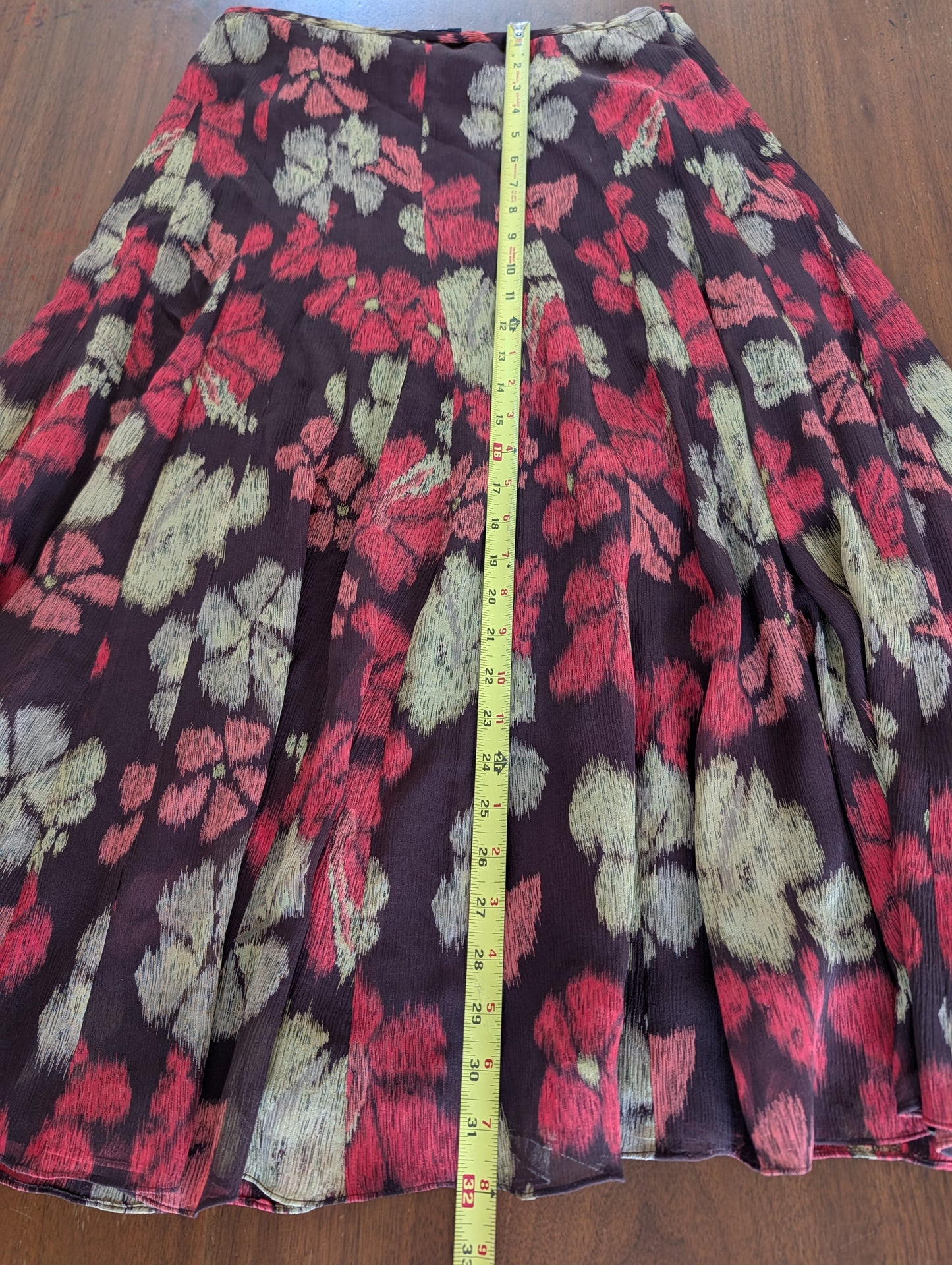 Jones New York 100% Silk Floral Midi Skirt - 4