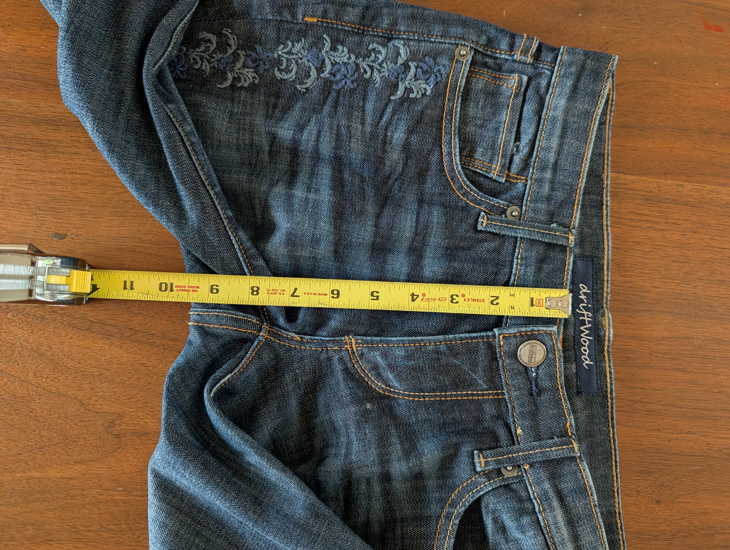 Driftwood Floral Embroidered Dark Wash Jeans - 26