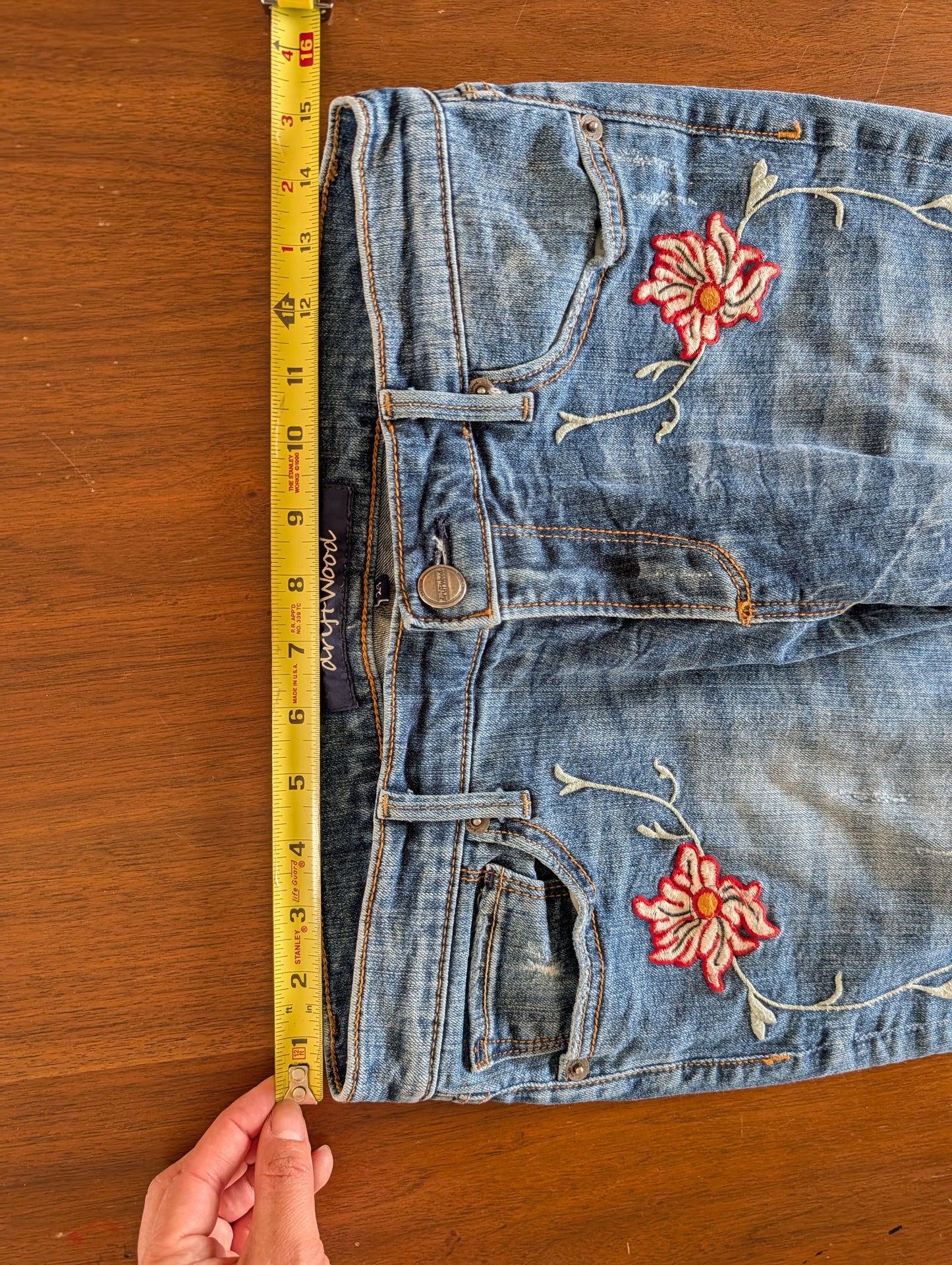 Driftwood Floral Embroidered Straight Leg Jeans - 29
