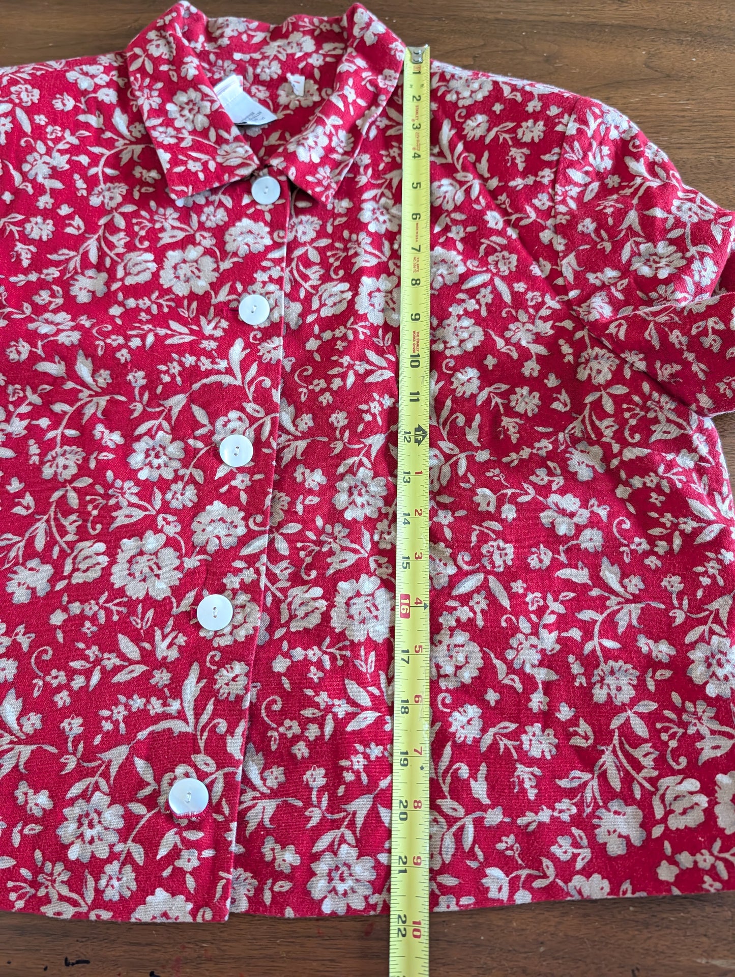 Vintage Talbots Floral Linen Rayon 2-Piece Dress Set - 14