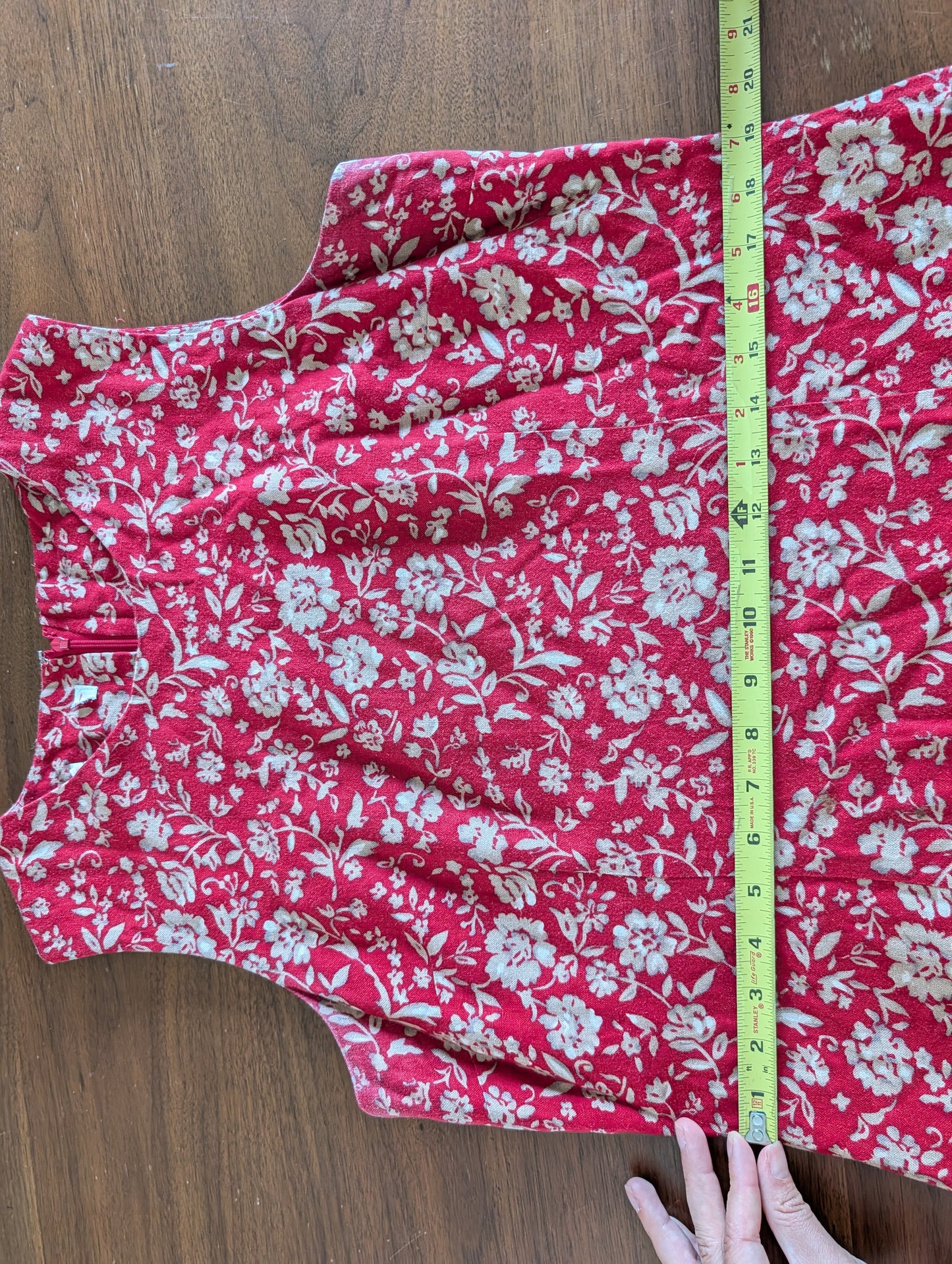 Vintage Talbots Floral Linen Rayon 2-Piece Dress Set - 14