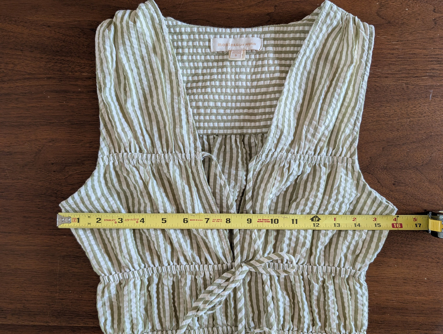 Monteau Los Angeles Striped Seersucker Jumpsuit - S