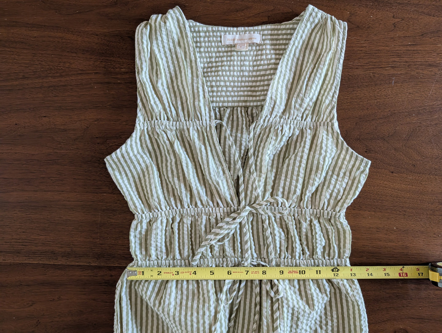 Monteau Los Angeles Striped Seersucker Jumpsuit - S