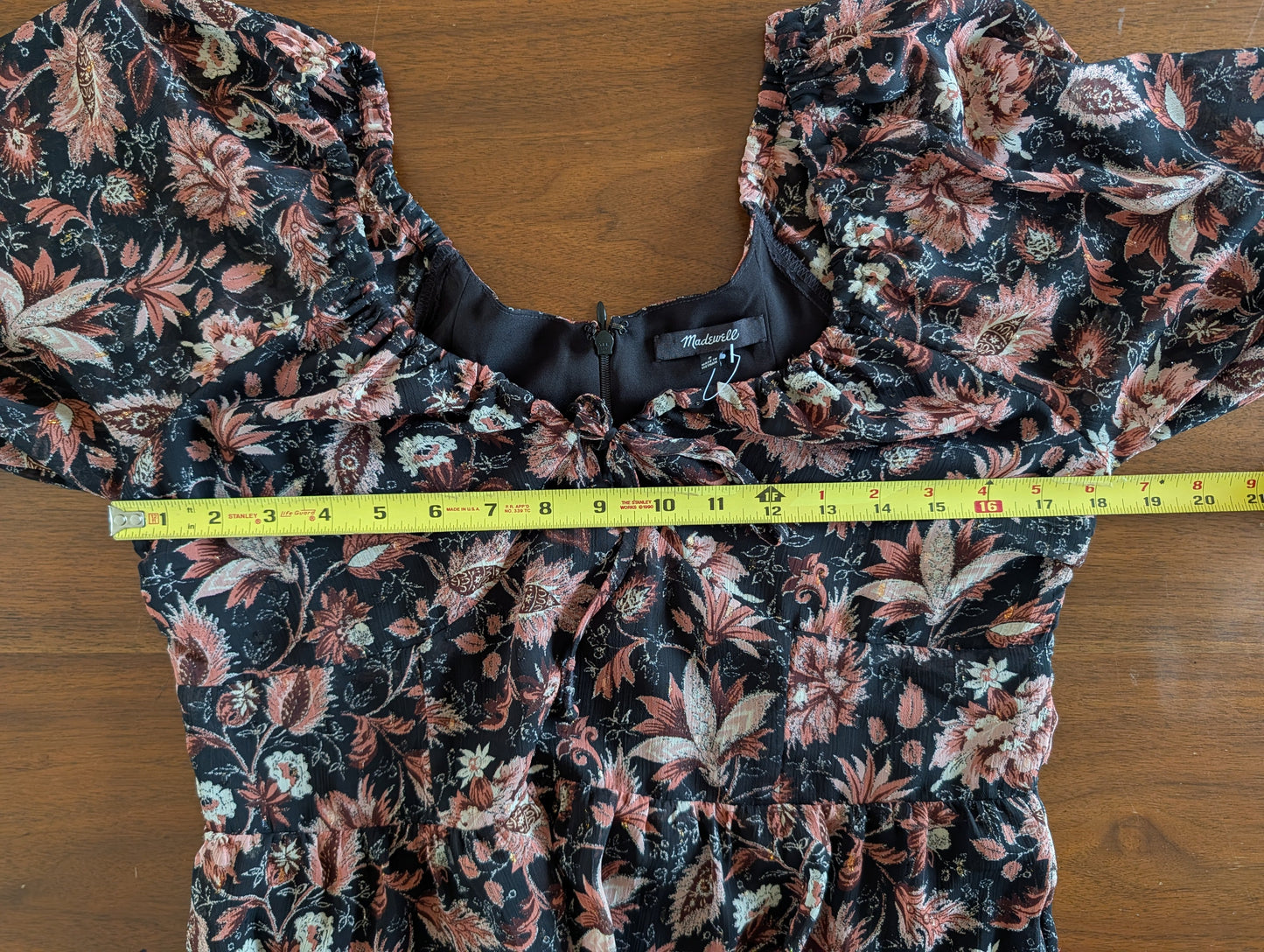 Madewell Floral Long Sleeve Dress -  8