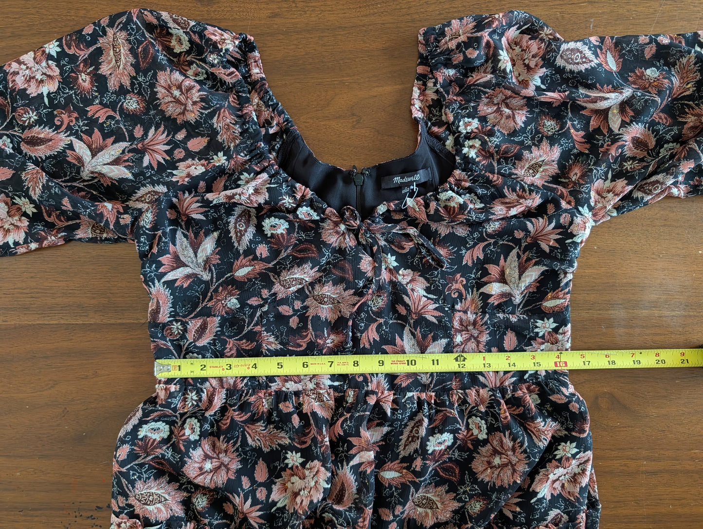 Madewell Floral Long Sleeve Dress -  8